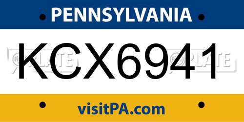 KCX6941 Pennsylvania License Plate
