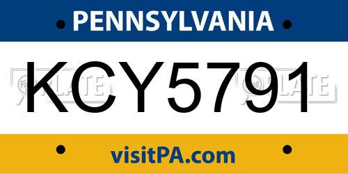 KCY5791 Pennsylvania License Plate