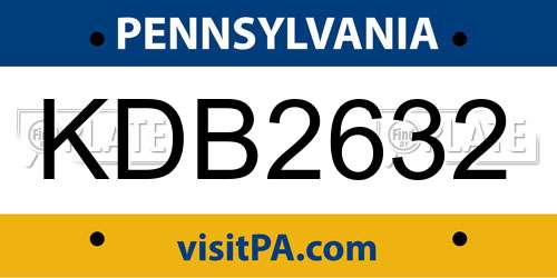KDB2632 Pennsylvania License Plate