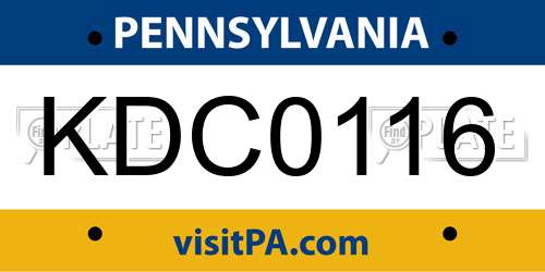 KDC0116 Pennsylvania License Plate