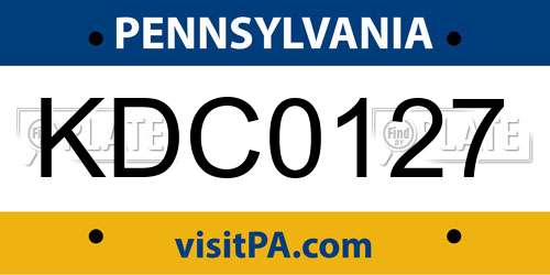 KDC0127 Pennsylvania License Plate