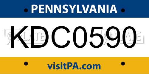 KDC0590 Pennsylvania License Plate