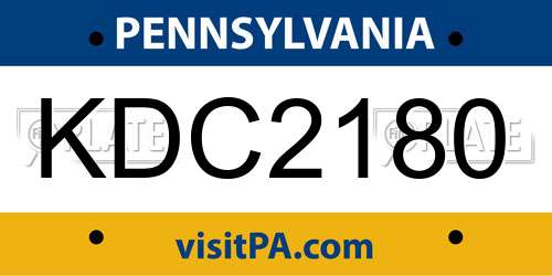 KDC2180 Pennsylvania License Plate
