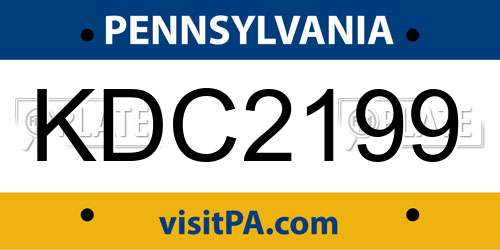 KDC2199 Pennsylvania License Plate