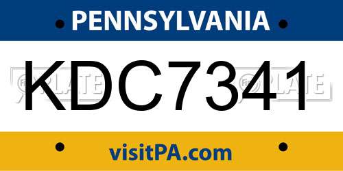 KDC7341 Pennsylvania License Plate