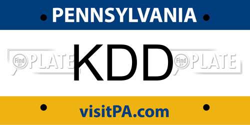 KDD Pennsylvania License Plate
