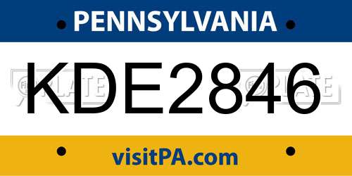 KDE2846 Pennsylvania License Plate