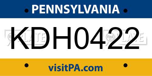 KDH0422 Pennsylvania License Plate