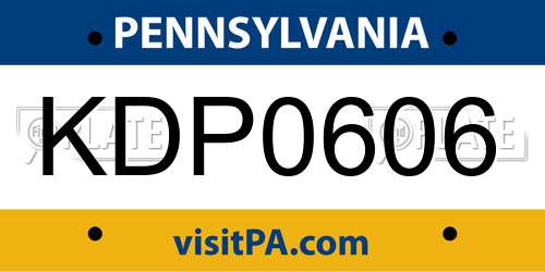 KDP0606 Pennsylvania License Plate