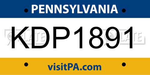 KDP1891 Pennsylvania License Plate