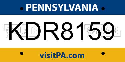 KDR8159 Pennsylvania License Plate