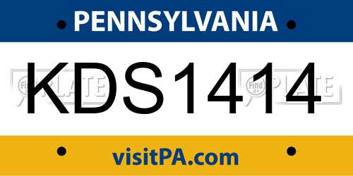 KDS1414 Pennsylvania License Plate