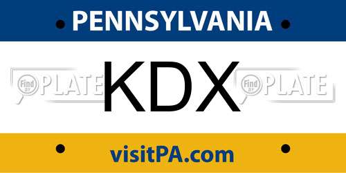 KDX Pennsylvania License Plate