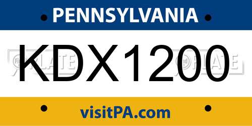 KDX1200 Pennsylvania License Plate