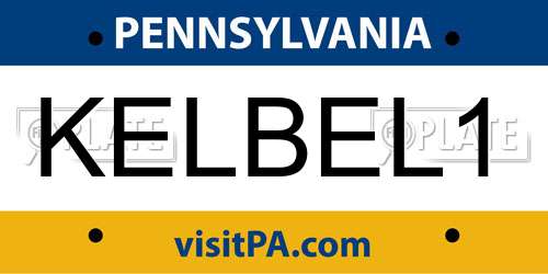 KELBEL1 Pennsylvania License Plate
