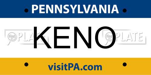 KENO Pennsylvania License Plate