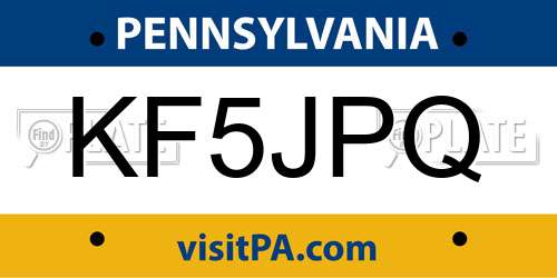 KF5JPQ Pennsylvania License Plate