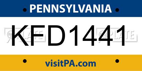 KFD1441 Pennsylvania License Plate