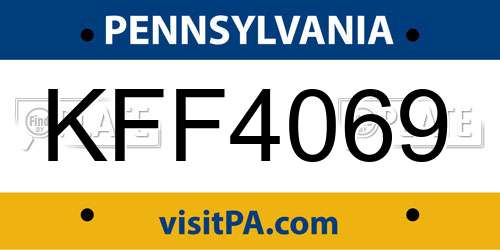 KFF4069 Pennsylvania License Plate