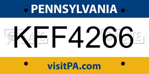 KFF4266 Pennsylvania License Plate