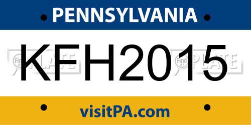 KFH2015 Pennsylvania License Plate