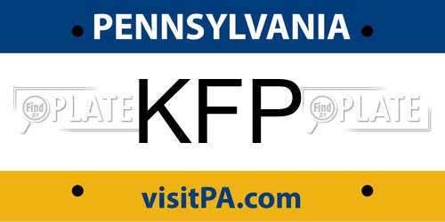 KFP Pennsylvania License Plate
