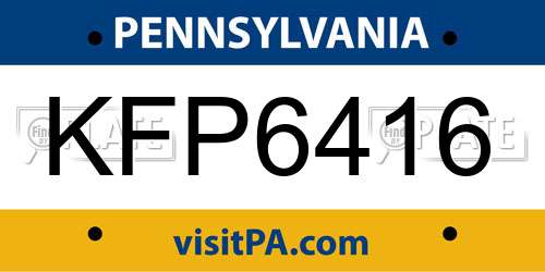 KFP6416 Pennsylvania License Plate