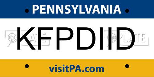 KFPDIID Pennsylvania License Plate