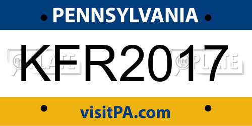 KFR2017 Pennsylvania License Plate