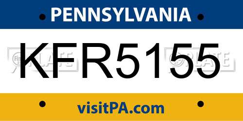 KFR5155 Pennsylvania License Plate