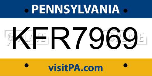 KFR7969 Pennsylvania License Plate