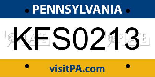 KFS0213 Pennsylvania License Plate