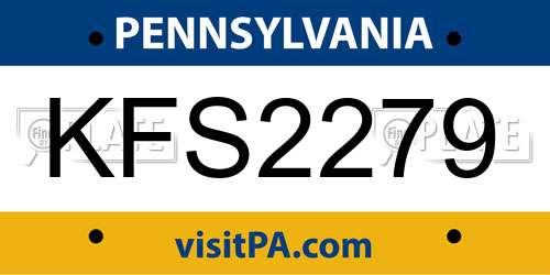 KFS2279 Pennsylvania License Plate