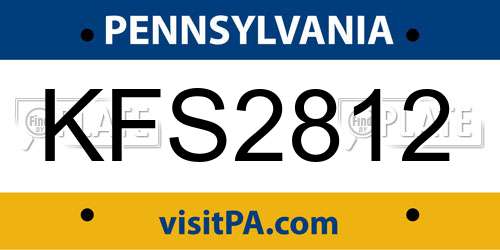 KFS2812 Pennsylvania License Plate
