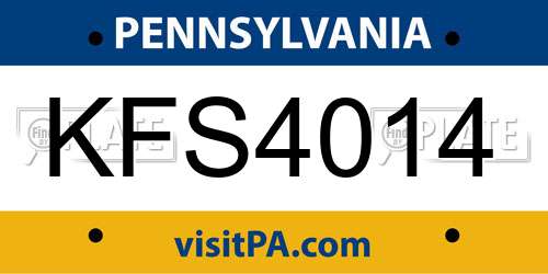 KFS4014 Pennsylvania License Plate