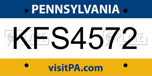 KFS4572 Pennsylvania License Plate