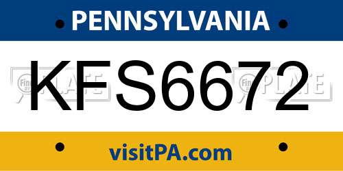KFS6672 Pennsylvania License Plate