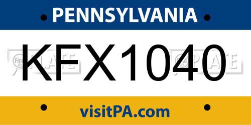 KFX1040 Pennsylvania License Plate