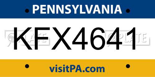 KFX4641 Pennsylvania License Plate