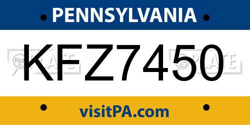 KFZ7450 Pennsylvania License Plate