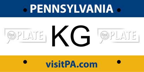KG Pennsylvania License Plate
