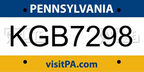 KGB7298 Pennsylvania License Plate