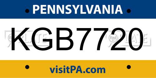 KGB7720 Pennsylvania License Plate