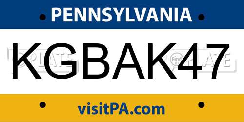 KGBAK47 Pennsylvania License Plate