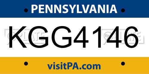 KGG4146 Pennsylvania License Plate