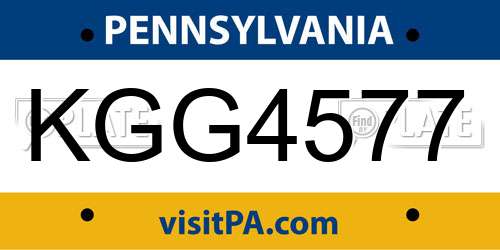KGG4577 Pennsylvania License Plate