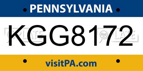 KGG8172 Pennsylvania License Plate