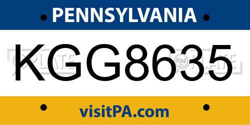 KGG8635 Pennsylvania License Plate