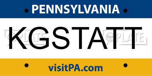 KGSTATT Pennsylvania License Plate