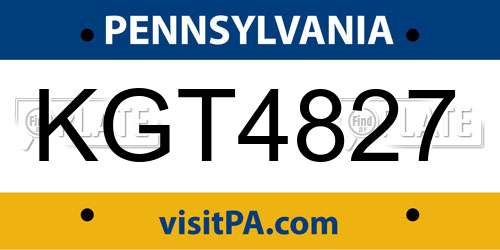KGT4827 Pennsylvania License Plate